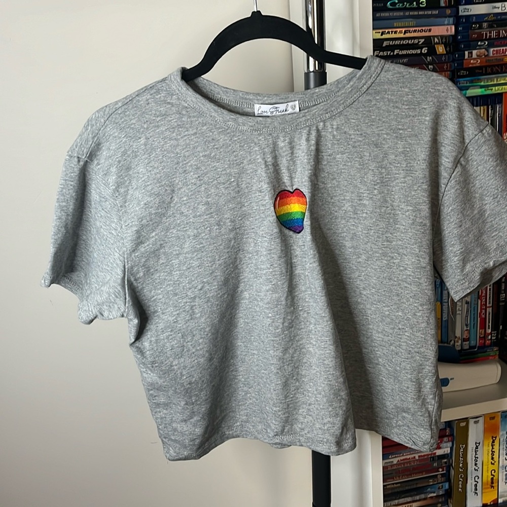 Large Love Streak Crop Tops